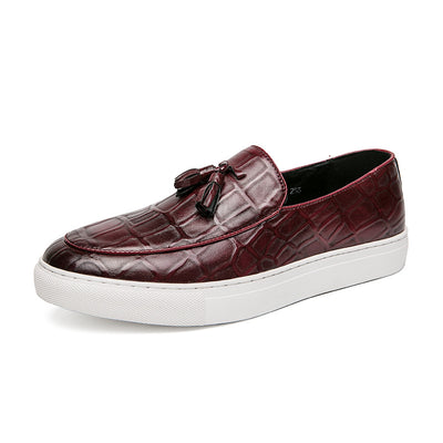 Zapatos de Cuero Estilo Coreano Casual Elegante con Borlas - Talla Grande Hombre - Image 14