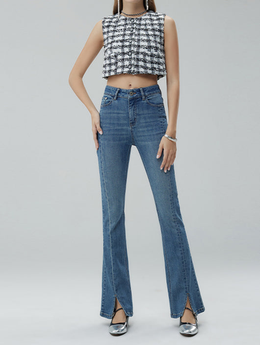 Pantalones Acampanados con Abertura Lateral para Mujer - Image 14