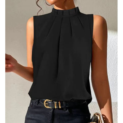 Chaleco Negro Casual Ajustado sin Mangas para Verano - Image 21