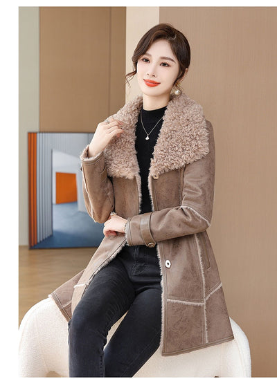 Abrigo de Invierno Largo en Terciopelo Mink para Mujer - Image 23