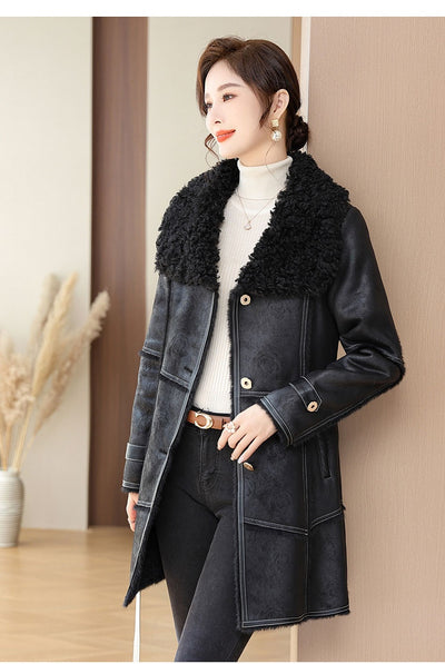 Abrigo de Invierno Largo en Terciopelo Mink para Mujer - Image 26
