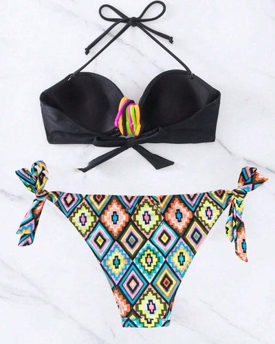 Bikini Sexy de Cintura Alta con Tirantes y Abertura - Image 13