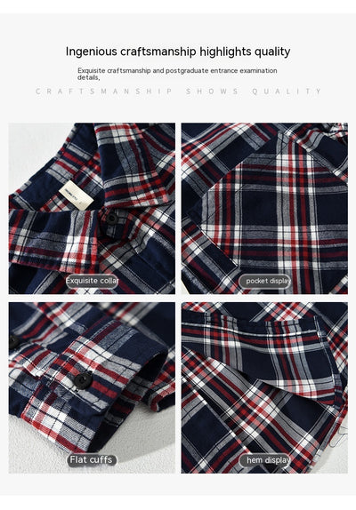 Camisa Casual de Cuadros Retro para Hombre Primavera - Image 20