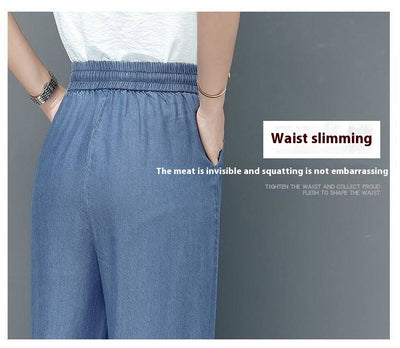 Pantalones Lyocell de Pierna Ancha Cintura Alta para Mujer - Image 9