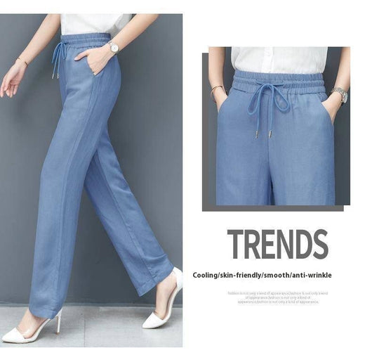 Pantalones Lyocell de Pierna Ancha Cintura Alta para Mujer - Image 11