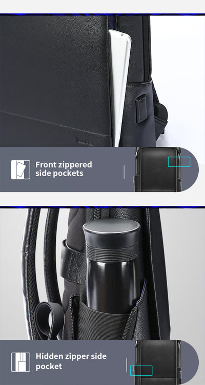 Mochila de Cuero Estratificado con Carga USB - Image 23