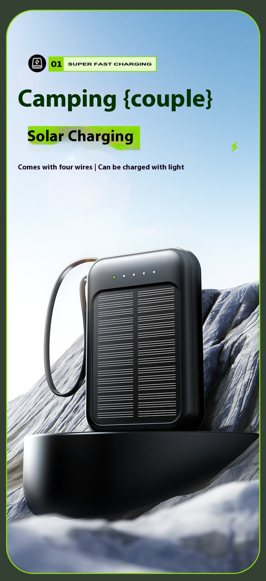 Banco de Energía Solar Portátil de Gran Capacidad con Cable para Camping - Image 21