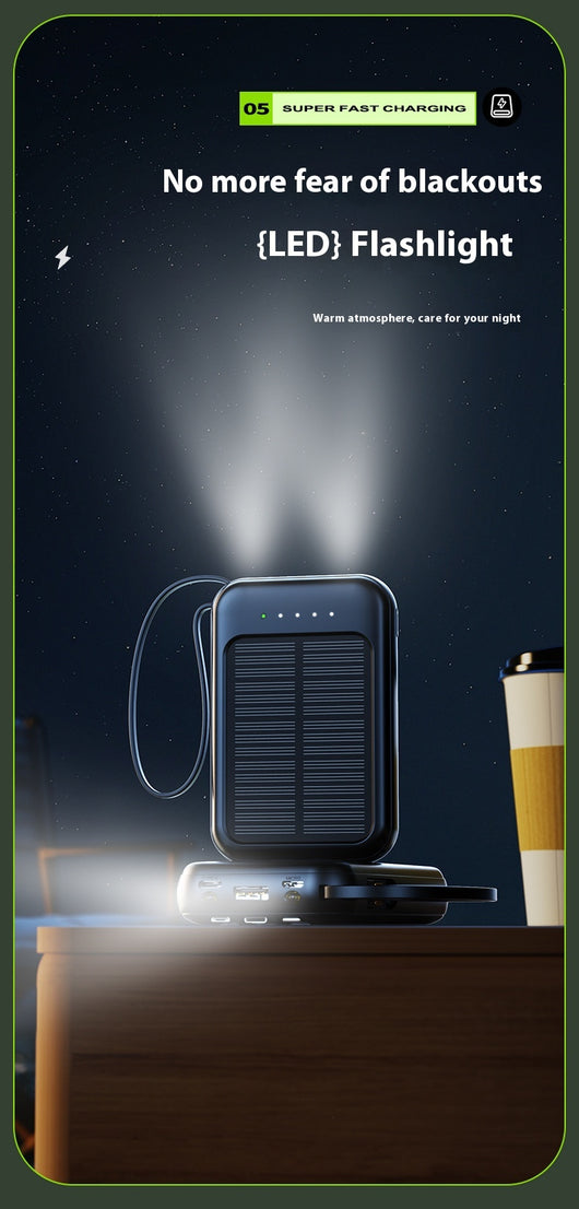 Banco de Energía Solar Portátil de Gran Capacidad con Cable para Camping - Image 25