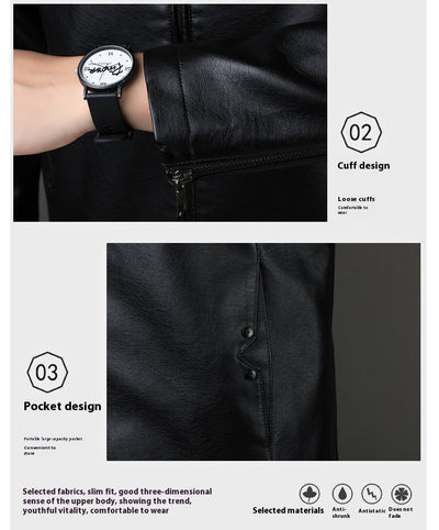 Chaqueta de Cuero PU para Hombre - Estilo Urbano Moderno - Image 30