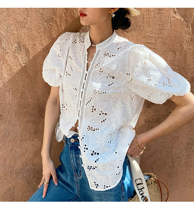 Blusa de Algodón con Bordados para Mujer - Image 49