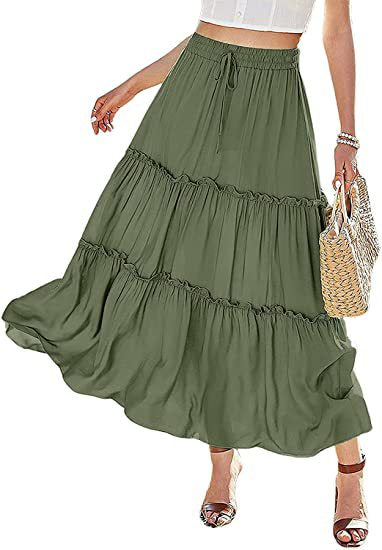 Vestido Maxi Plisado de Cintura Alta Elástica para Mujer - Image 27