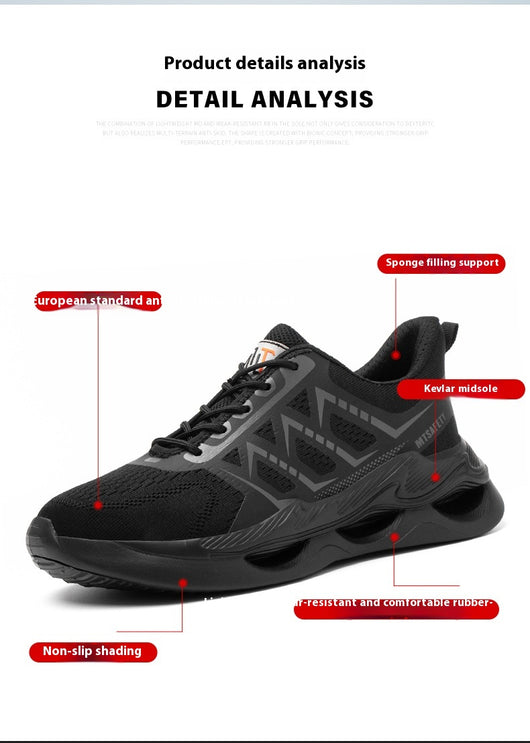 Zapatos de Protección Laboral con Puntera de Acero Transpirables y Ligeros para Todas las Estaciones - Image 8