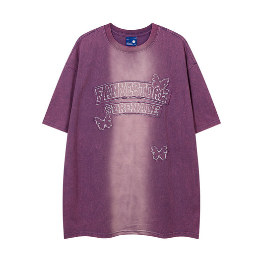 Camiseta Holgada Degradado Desteñido de Manga Corta - Image 9