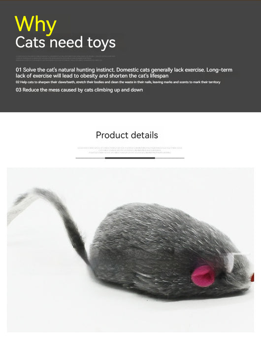 Two rabbit skin mouse cat toys, one dark gray and one white, with pink ears and red noses, on a white background. - Image 8