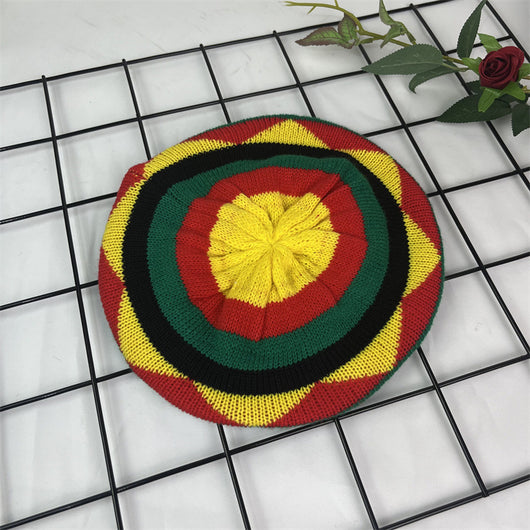 Boina de Lana Tejida a Mano - Diseño Bloques de Color Jamaica - Image 16