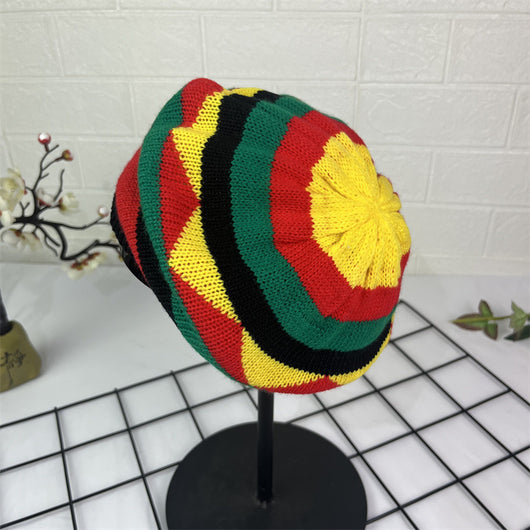 Boina de Lana Tejida a Mano - Diseño Bloques de Color Jamaica - Image 26