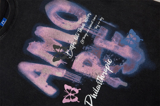 Camiseta Manga Corta Estampado Graffiti Relajado para Hombre - Image 9