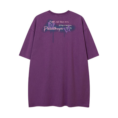 Camiseta Manga Corta Estampado Graffiti Relajado para Hombre - Image 11