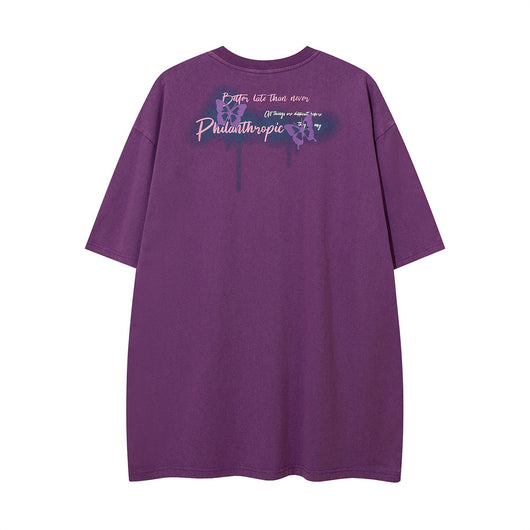 Camiseta Manga Corta Estampado Graffiti Relajado para Hombre - Image 11