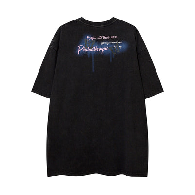 Camiseta Manga Corta Estampado Graffiti Relajado para Hombre - Image 17
