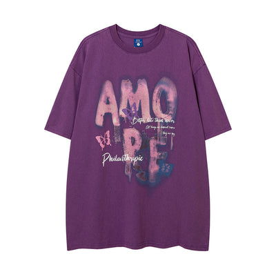 Camiseta Manga Corta Estampado Graffiti Relajado para Hombre - Image 19
