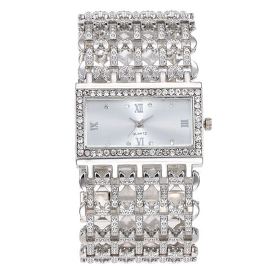 Reloj de Diamantes Cuadrado para Mujer con Banda de Acero y Números Romanos - Image 12