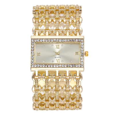 Reloj de Diamantes Cuadrado para Mujer con Banda de Acero y Números Romanos - Image 13