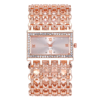 Reloj de Diamantes Cuadrado para Mujer con Banda de Acero y Números Romanos - Image 16