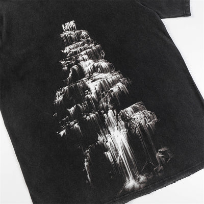 Camiseta Estampado Cascada de Agua Manga Corta - Image 14