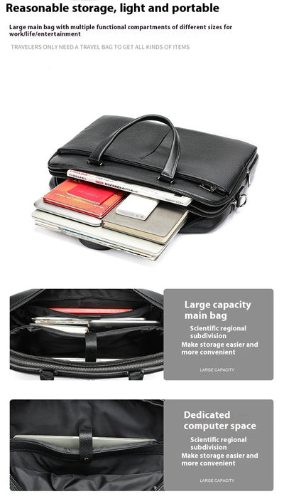 Maletín Ejecutivo Horizontal de Cuero Genuino - Capacidad Grande para Laptop 17 Pulgadas - Image 6