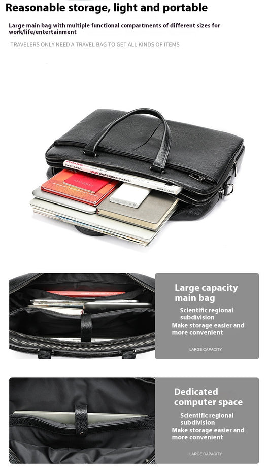 Maletín Ejecutivo Horizontal de Cuero Genuino - Capacidad Grande para Laptop 17 Pulgadas - Image 6
