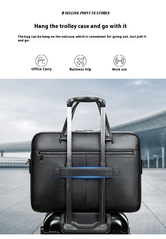 Maletín Ejecutivo Horizontal de Cuero Genuino - Capacidad Grande para Laptop 17 Pulgadas - Image 11