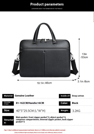 Maletín Ejecutivo Horizontal de Cuero Genuino - Capacidad Grande para Laptop 17 Pulgadas - Image 12