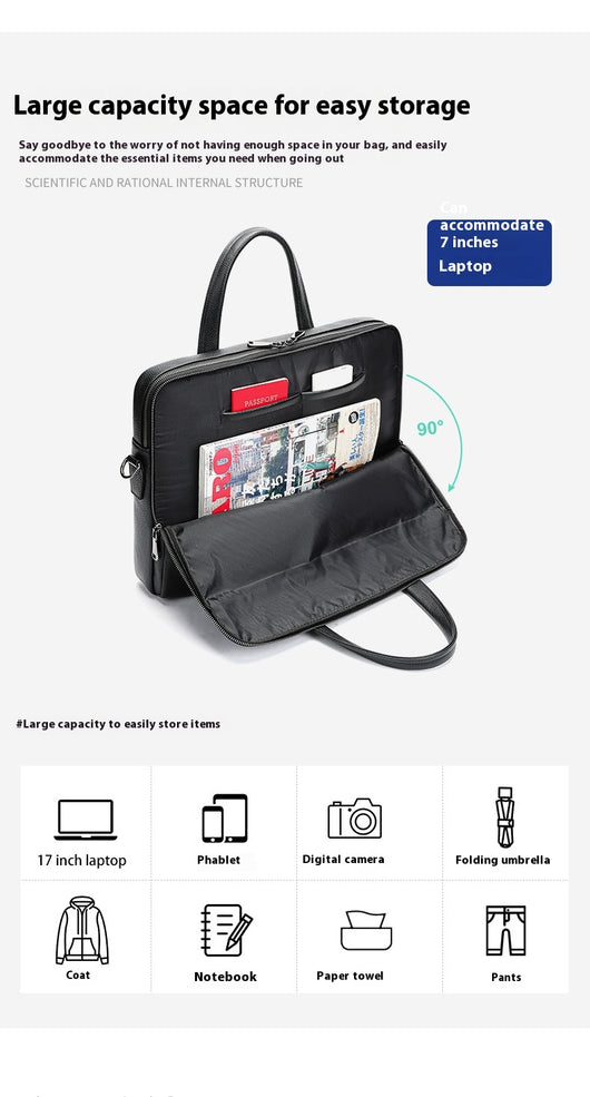 Maletín Ejecutivo Horizontal de Cuero Genuino - Capacidad Grande para Laptop 17 Pulgadas - Image 13