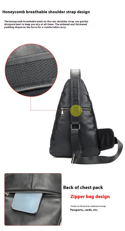 Bolsa de Pecho Cuero Genuino Gran Capacidad Messenger Crossbody Estilo Vintage - Image 10