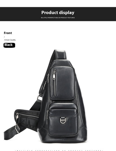Bolsa de Pecho Cuero Genuino Gran Capacidad Messenger Crossbody Estilo Vintage - Image 12
