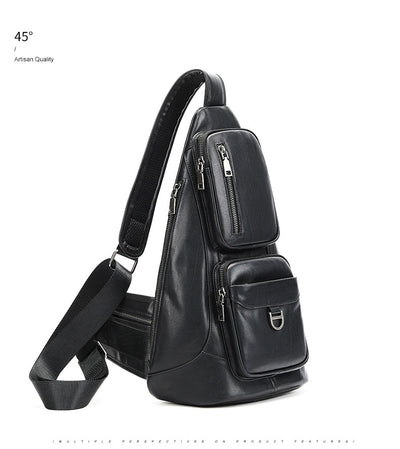 Bolsa de Pecho Cuero Genuino Gran Capacidad Messenger Crossbody Estilo Vintage - Image 13