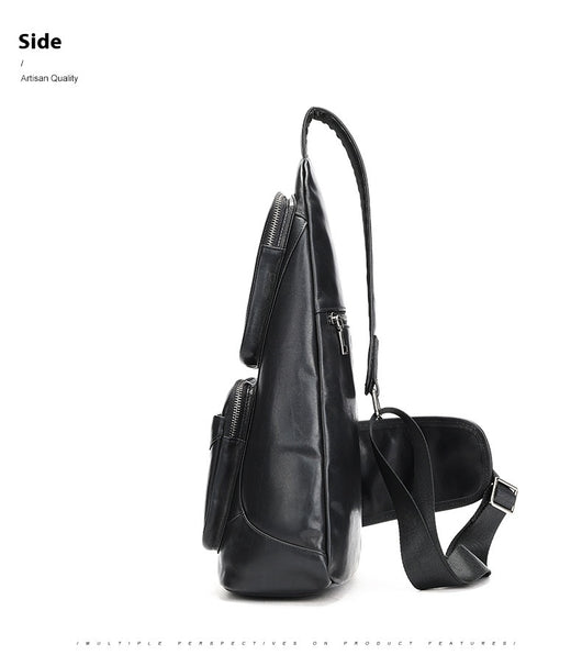 Bolsa de Pecho Cuero Genuino Gran Capacidad Messenger Crossbody Estilo Vintage - Image 14