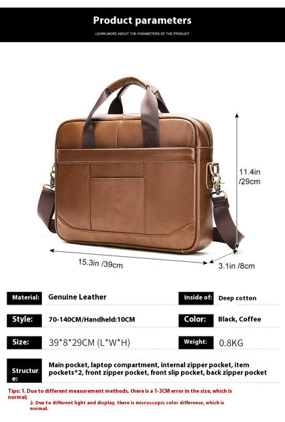 Bolsa Crossbody de Cuero para Documentos Profesionales - Maletín Casual para Computadora - Image 14