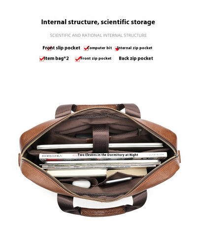 Bolsa Crossbody de Cuero para Documentos Profesionales - Maletín Casual para Computadora - Image 19