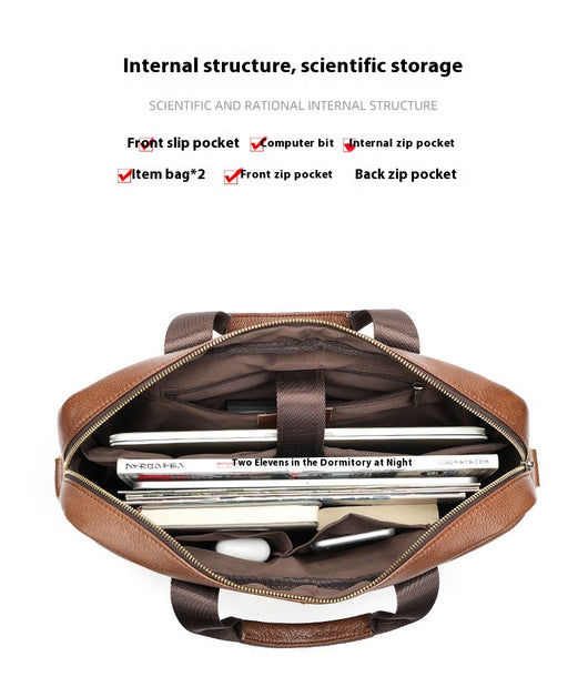 Bolsa Crossbody de Cuero para Documentos Profesionales - Maletín Casual para Computadora - Image 19