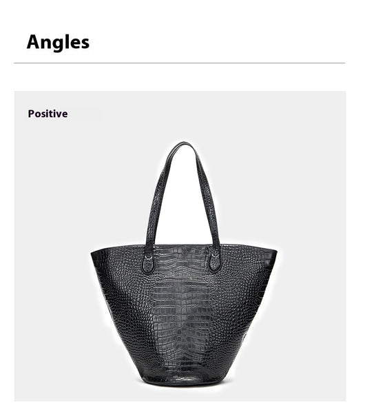 Bolsa Tote Estampado Cocodrilo Gran Capacidad Cilíndrica Diseño Premium - Image 16