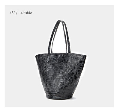 Bolsa Tote Estampado Cocodrilo Gran Capacidad Cilíndrica Diseño Premium - Image 17