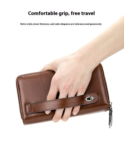Cartera Larga de Cuero Genuino para Hombre con Cierre de Cremallera - Image 11