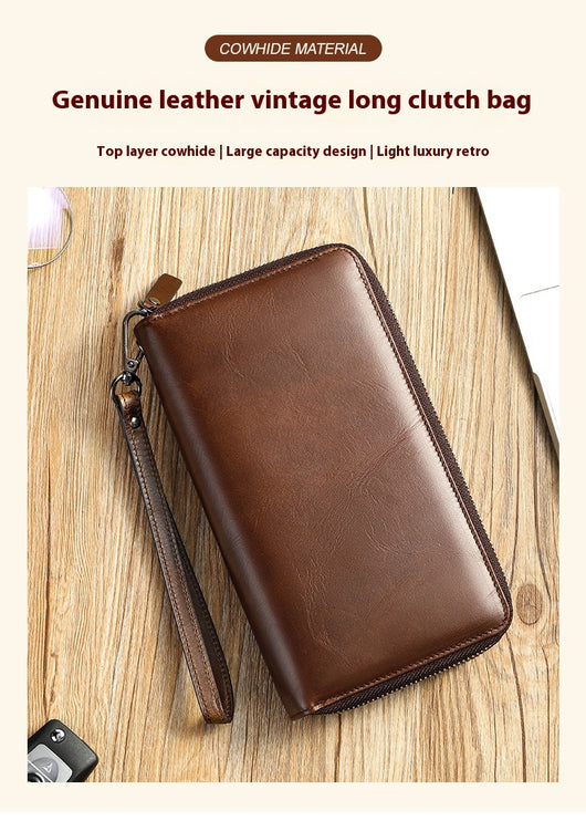 Cartera Larga de Cuero Genuino para Hombre con Cierre de Cremallera - Image 12