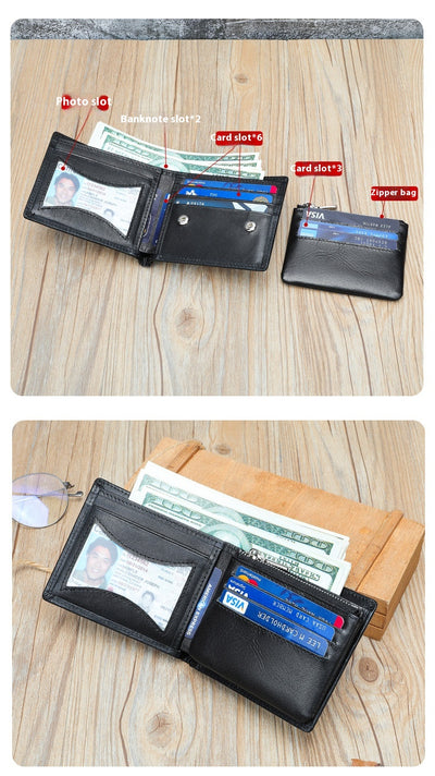 Billetera de Cuero Genuino para Hombre con Cierre Seguro y Protección Anti-fraude - Image 10