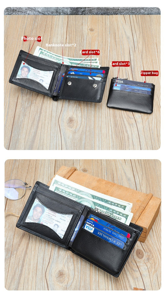 Billetera de Cuero Genuino para Hombre con Cierre Seguro y Protección Anti-fraude - Image 10