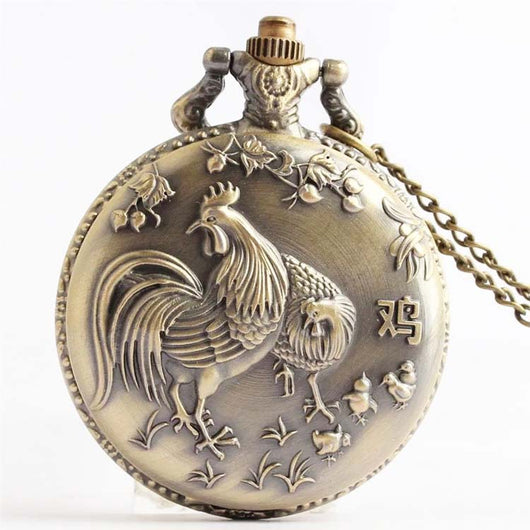 Reloj de Bolsillo Vintage Bronce Constelaciones Zodiacales Cuarzo - Image 24