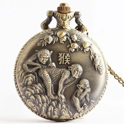 Reloj de Bolsillo Vintage Bronce Constelaciones Zodiacales Cuarzo - Image 35