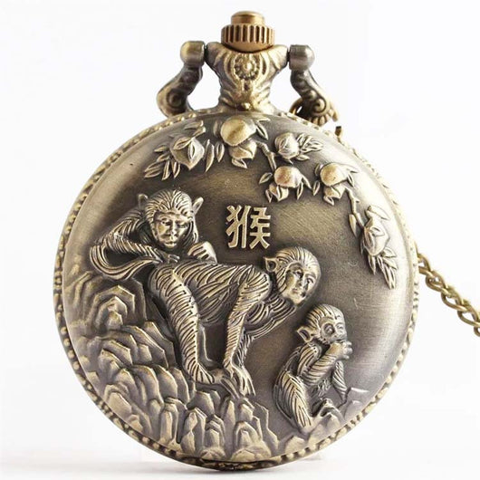 Reloj de Bolsillo Vintage Bronce Constelaciones Zodiacales Cuarzo - Image 35